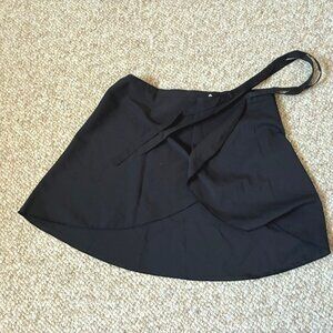 Sansha Signature Ballet Dance Black Tie Wrap Flared Skirt Size 2